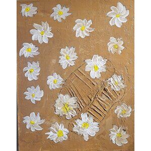 Smashed Flower Art painting by Acrylic on Cardboard By "CANNOOVA"